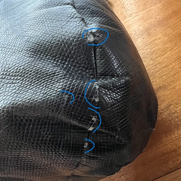 Authentic TUMI Faux Leather Snake Pattern Hobo Handbag/Tote in Black - Picture 16 of 16